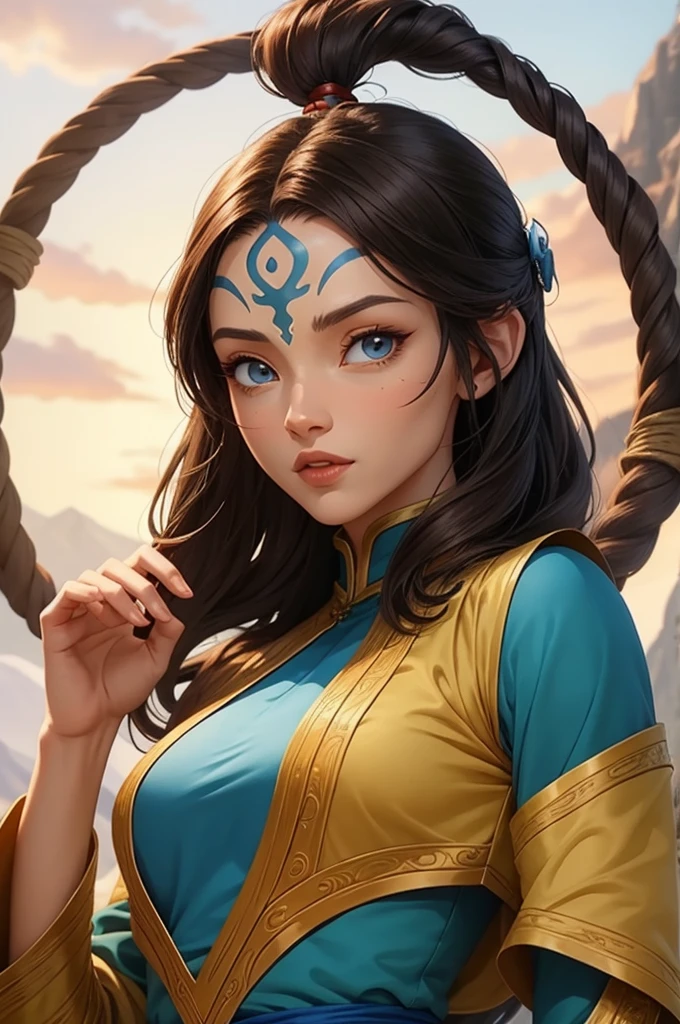  female character based on the avatar television series: The legend of aang, animated style, High detail, masterpiece