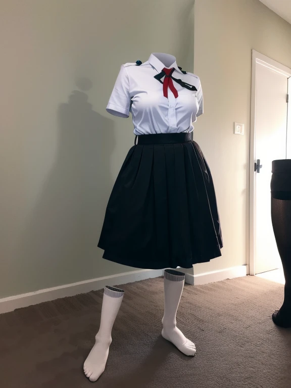 You can even see the feet, (Arch your back), Be patient with peeing, mini skirt, (From below), uniform, (can not see, No humans, Headless, Faceless:1.5), Cute big tits, (8k, RAW Photos, Highest quality, masterpiece:1.2), (Realistic, photo-Realistic:1.37), Photon Mapping, Radio City, ((Hasselblad Photography)), Physically Based Rendering, whole body, socks