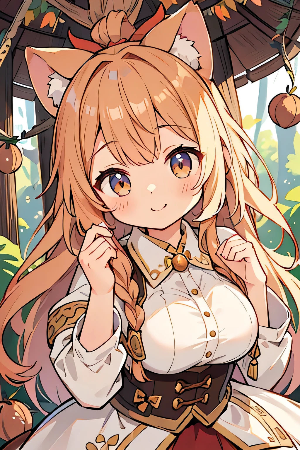 Highest quality、High resolution、Detailed Background、mysterious、(Beautiful face in every detail:1.4)、Anatomically correct、Highly detailed face、(Huge breasts:1.2)、Perfect body line、Light color hair、Cute gestures、nature、Fun atmosphere、A big smile、Looking at me happily、An adorable creature that blends into autumn nature、Chestnut color and texture、Autumn-like、
Its is covered in brown chestnut shells.、A lovely fairy appeared、For fluffy hair、Chestnuts are scattered all over the place.、She is wearing a costume that looks like a chestnut shell.、It has a button in the shape of a fruit.、Small chestnuts are scattered at my feet.、It looks like a fairy dancing lightly.、In the hands of the fairy、It has even larger chestnuts.、The fairy's face, with autumn's blush on her cheeks,、It's calm and kind、Hold the clitoris lovingly、The way he occasionally puts his hand on her cheek is adorable.、Cute beauty、Fantastic and cute