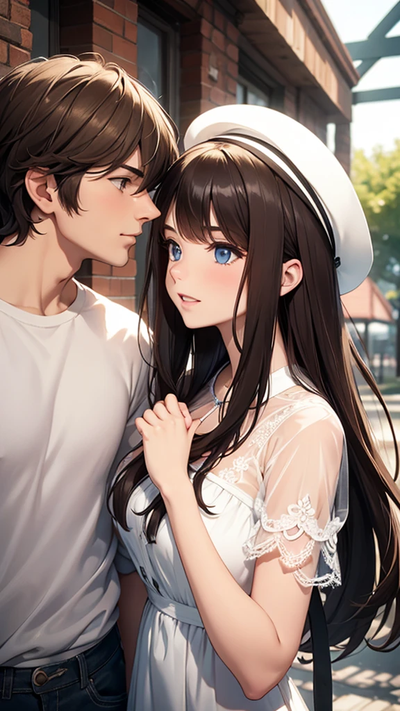 White and brunette couples