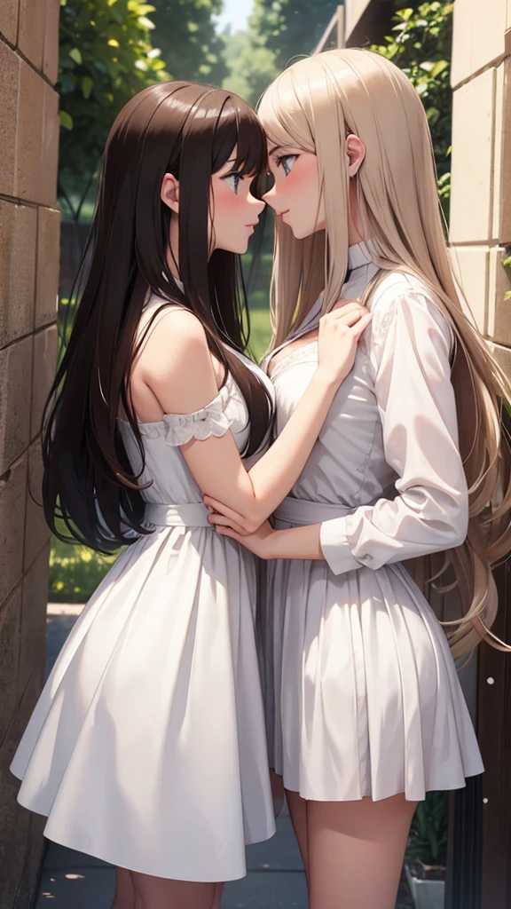 White and brunette couples