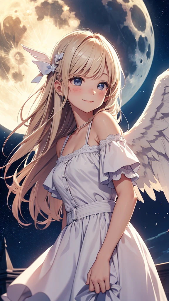 angel,happy,Under the moon 