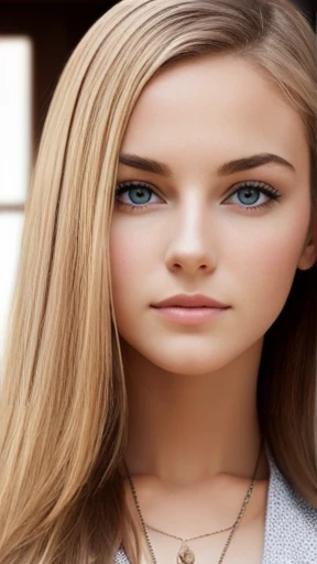 A young beautiful German woman focus on face
