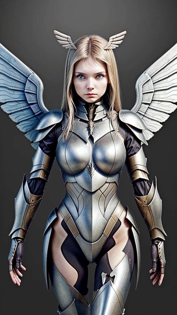 Humanoid female armor with winged wings