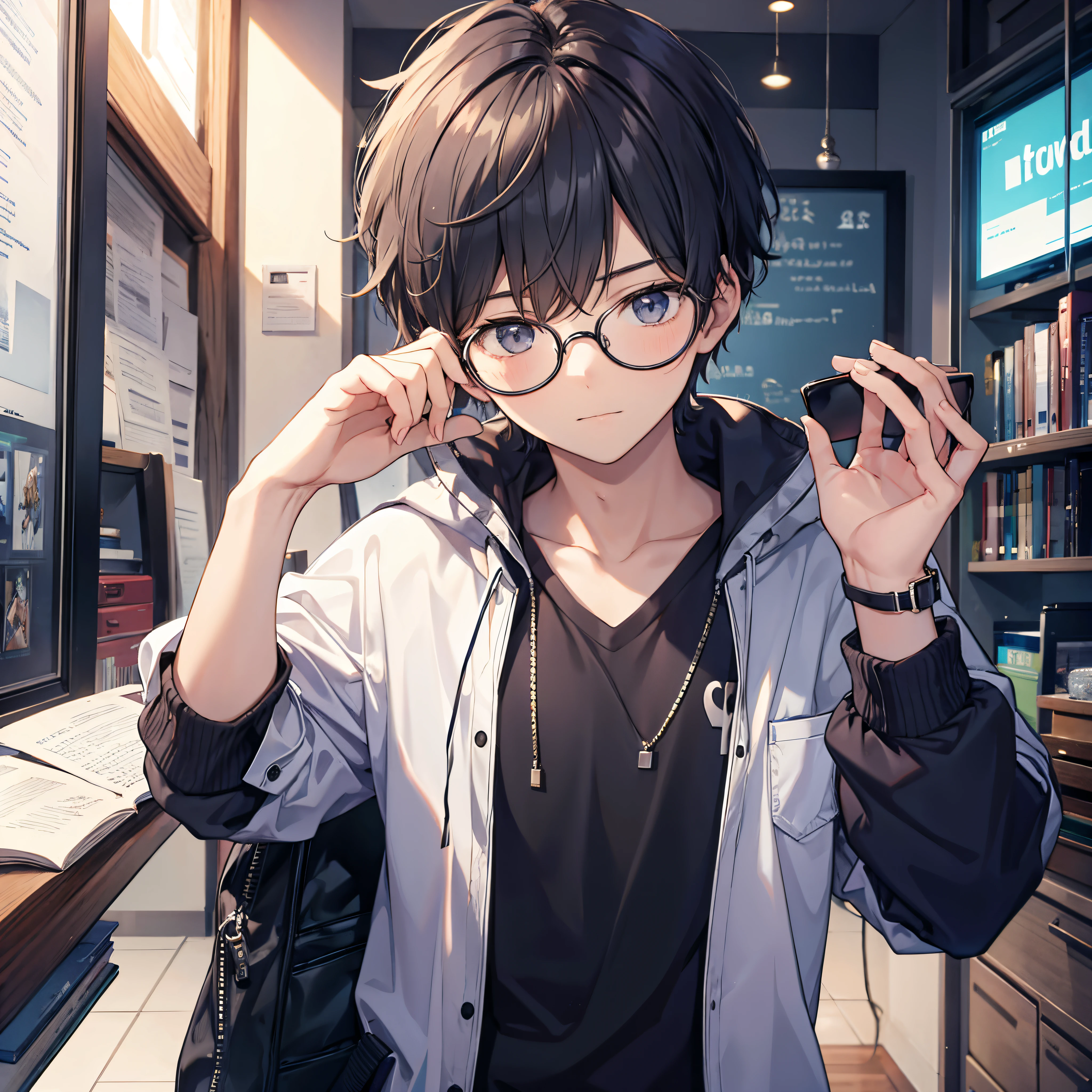 1boy, glasses, 18yo