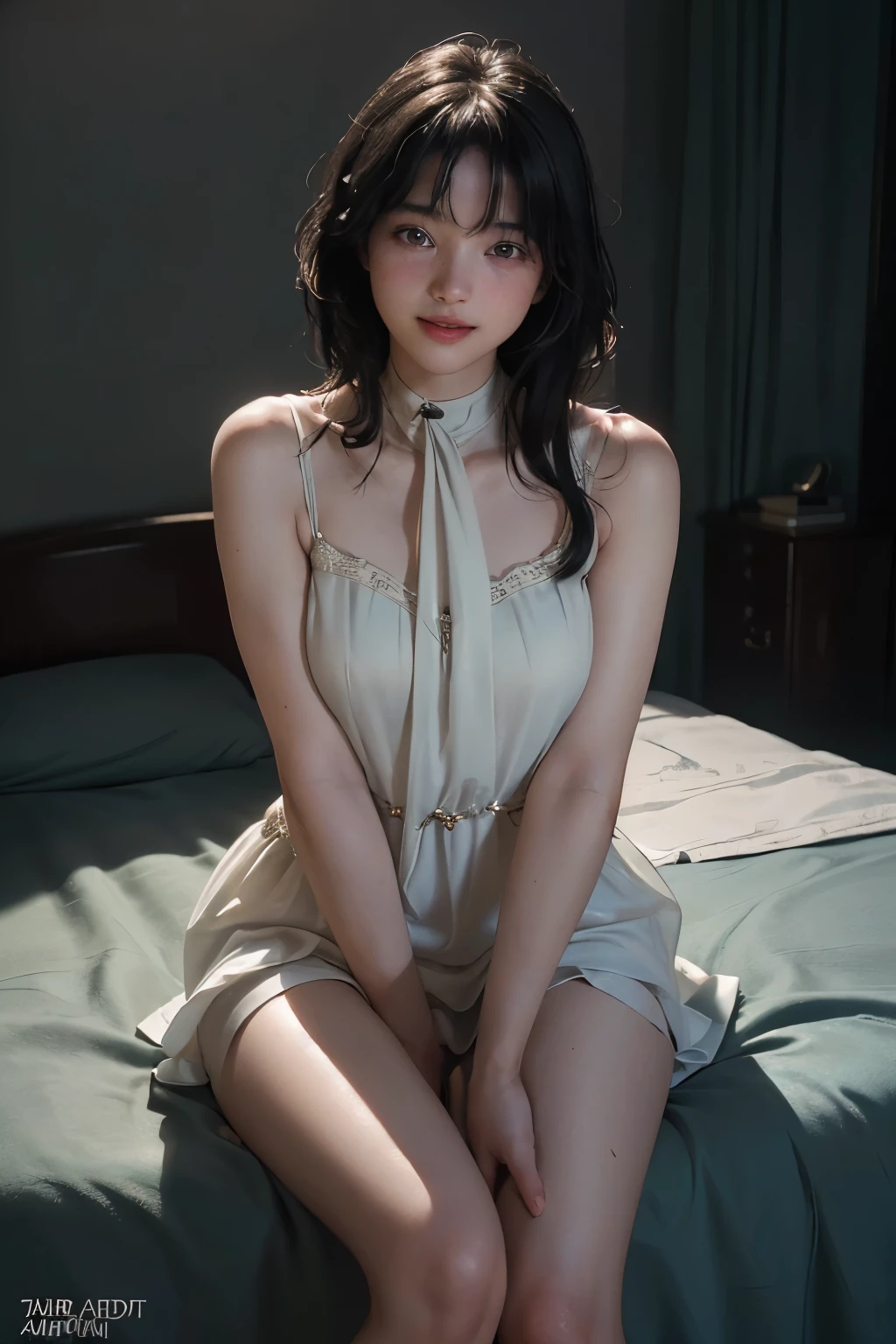 (Award-winning photo: 1.5), (joy19), (Delicate and captivating), (Portrait), (Freckles: 0.1), (Long, luscious black hair), (Cute and endearing smile), (Cinematic lighting), (High resolution), (Realistic skin texture), (Detailed features), (Beautiful and captivating), (Masterpiece), (Realistic and intricate), (Raw photo), (Best quality), (Emphasis on the delicate features), (Award-winning artist: Sarah Williams).