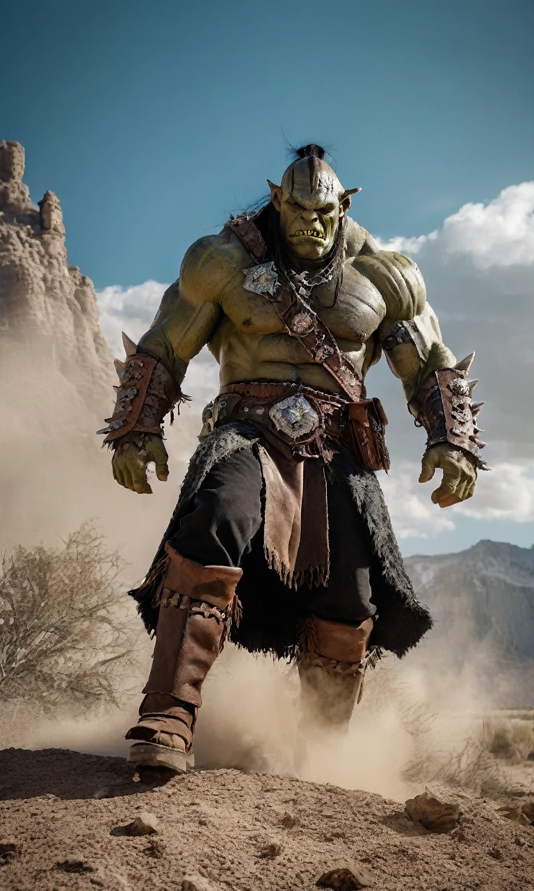 cinematic photo western fantasy, a fierce Orc Destroyer, .35mm photograph, film, professional, 4k, highly detailed.