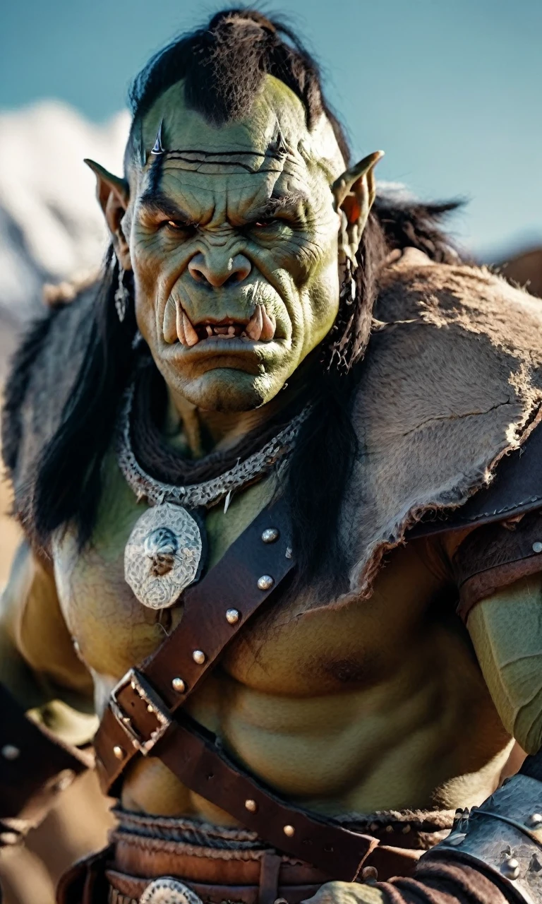 cinematic photo western fantasy, a fierce Orc Destroyer, .35mm photograph, film, professional, 4k, highly detailed.
