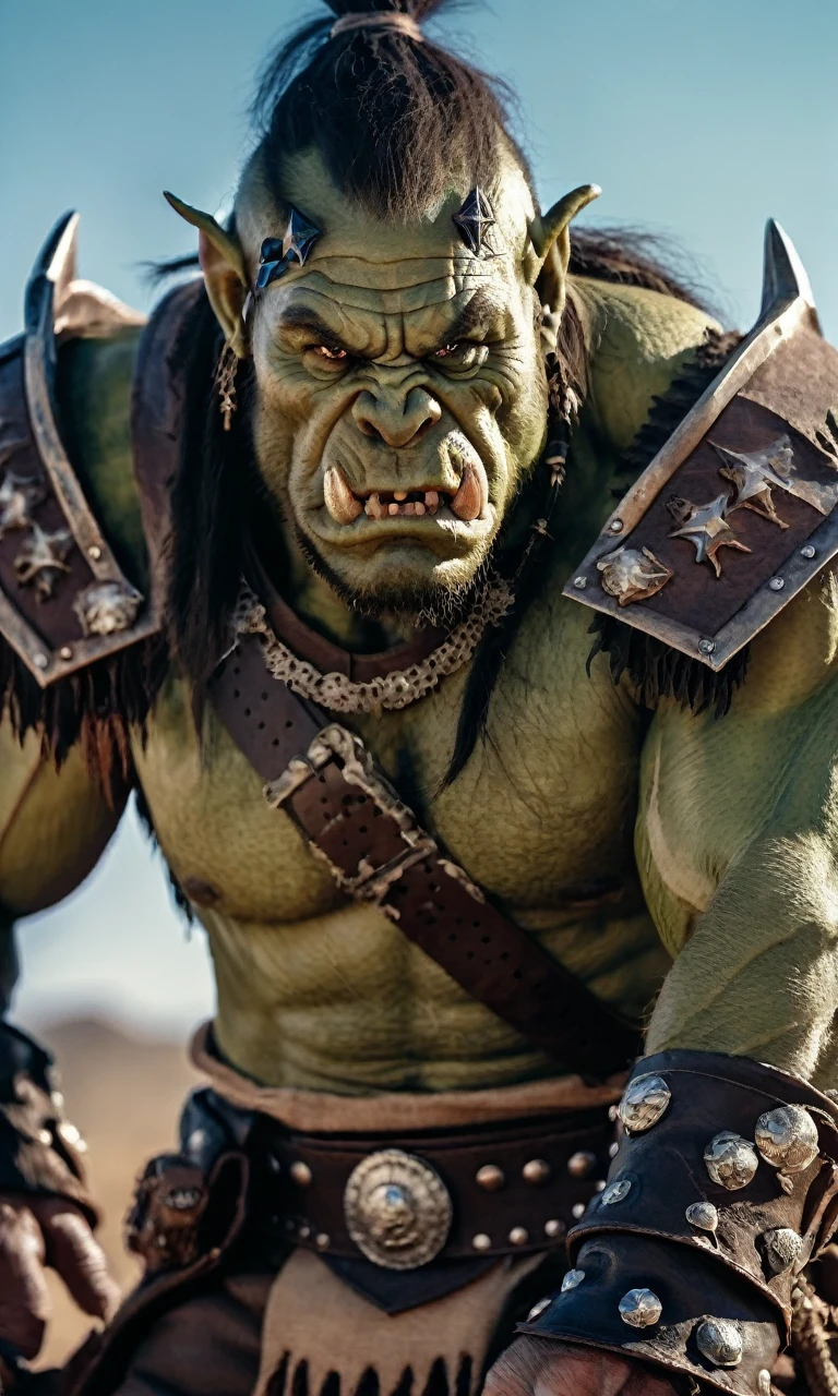 cinematic photo western fantasy, a fierce Orc Destroyer, .35mm photograph, film, professional, 4k, highly detailed.