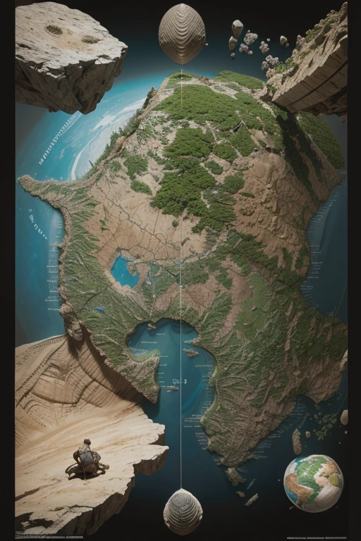 create an image of models of different continents from geological history, permiano, Triassic, jurassic, Cretaceous, Cenozoic Quatemário