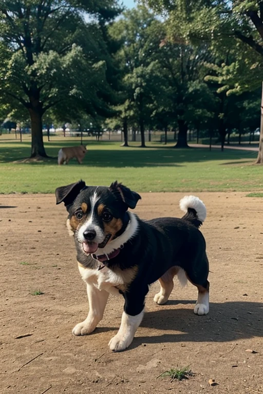 line art image of a dog in a park