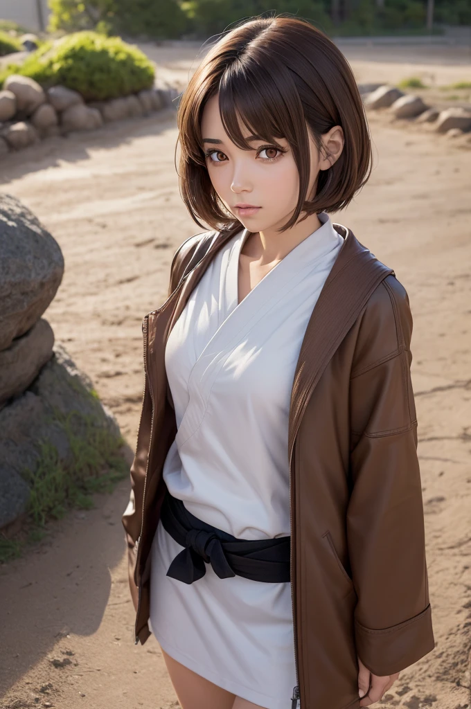 A female anime character with short brown hair and brown eyes (JUJUTSU KAİSEN)