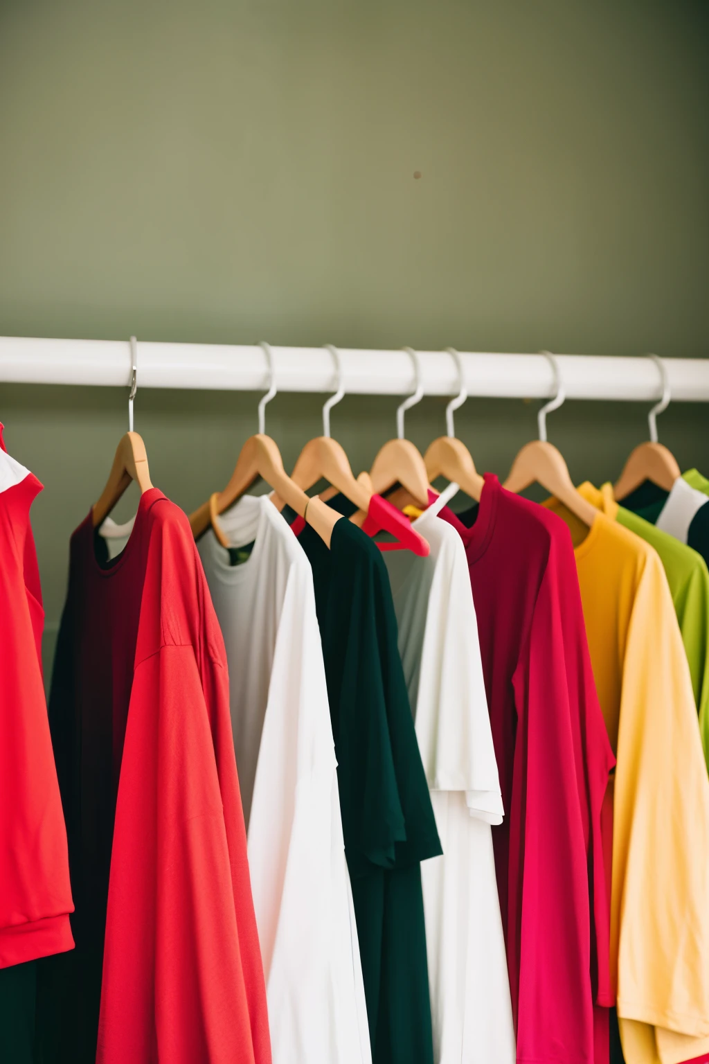 a photo with hangers with sports clothes