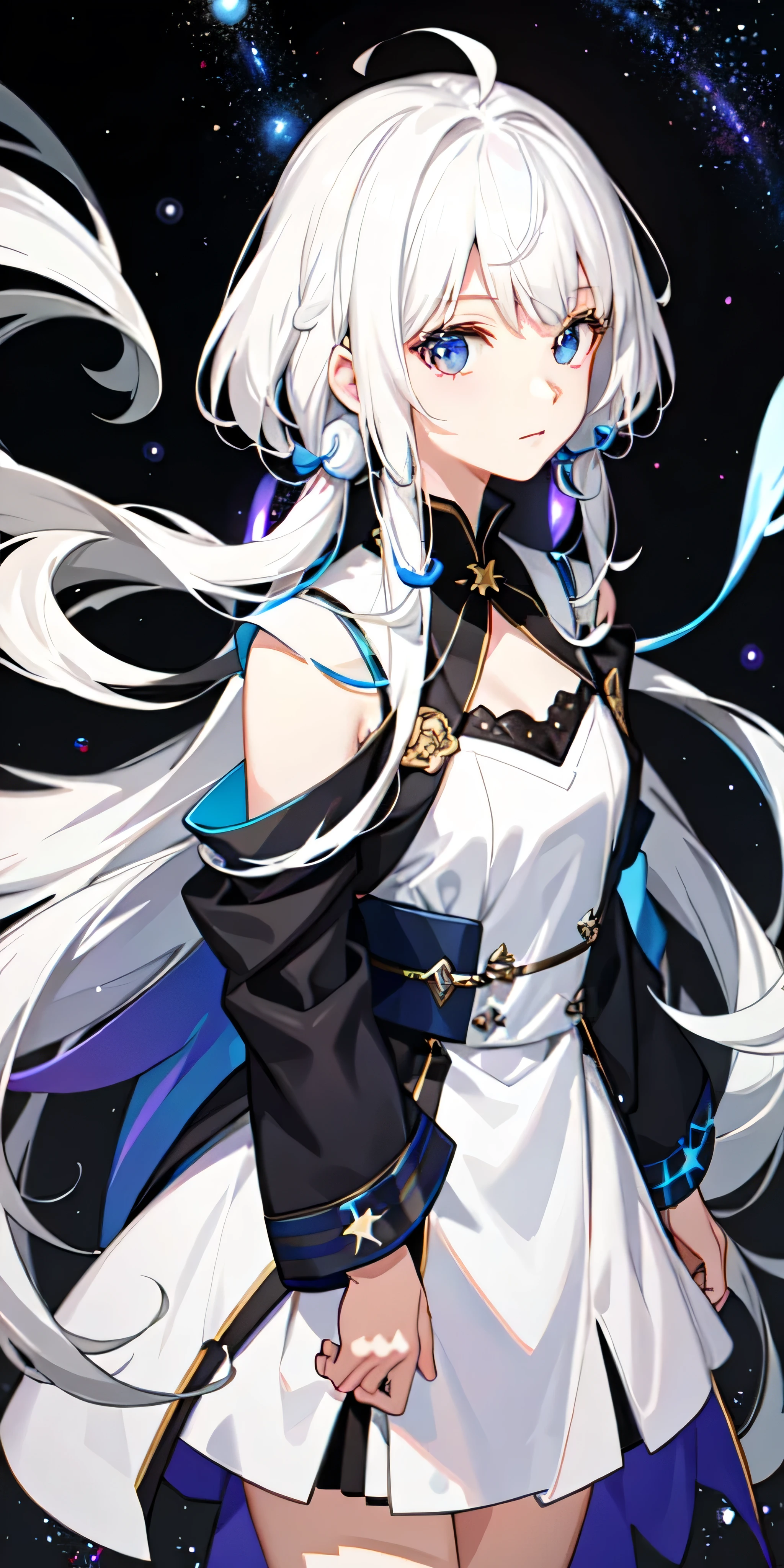 one girls、White hair、Galaxy