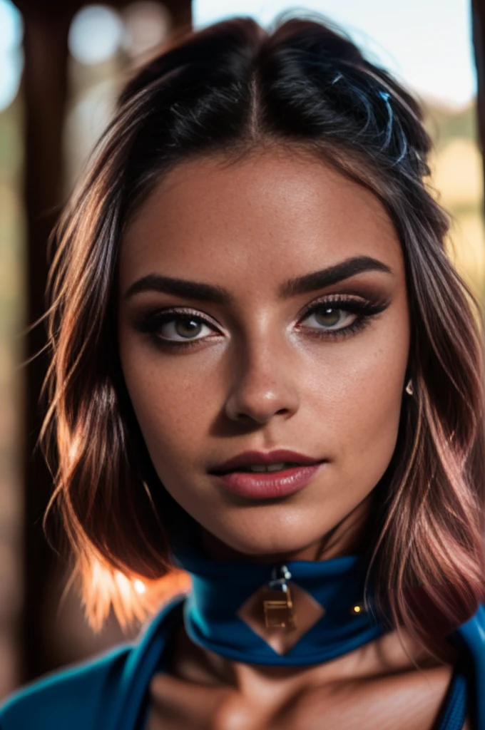 RAW photo, a 22-year-old-girl,  blue hoodie,  (1girl), (realistic), (photo-realistic:1.5), inside a telephone cabin, full body, lipstick, freckles,  multicolor hair, choker, (RAW photo, 8k uhd, film grain), Sharp Eyeliner, Blush Eyeshadow With Thick Eyelashes, extremely delicate and beautiful, 8k, soft lighting, high quality, highres, sharp focus, extremely detailed, during the day, (sunlight on face), beautiful detailed eyes, extremely detailed eyes and face, masterpiece, cinematic lighting, (high detailed skin:1.2), 8k uhd, dslr, soft lighting, high quality, film grain, Fujifilm XT3