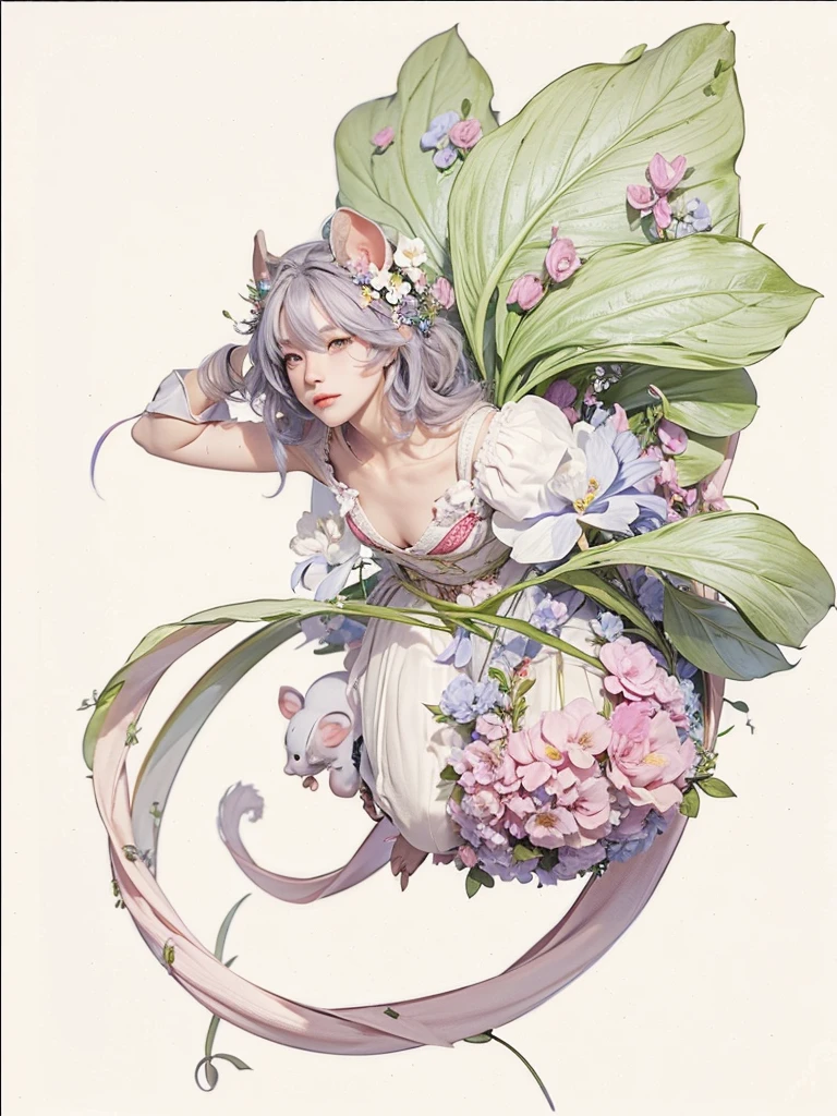 Fairytale mouse with flower