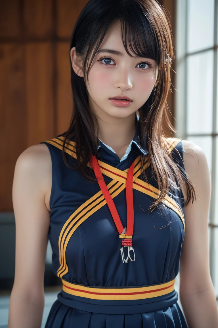 (8k, RAW Photos,Highest quality, High resolution:1.1), (Ultra-realistic:1.4),(Realistic, Realistic:1.3),The Beauty of Japan、Rhythmic gymnastics club、Rhythmic Gymnastics Uniform、((Upper Body:1.3))