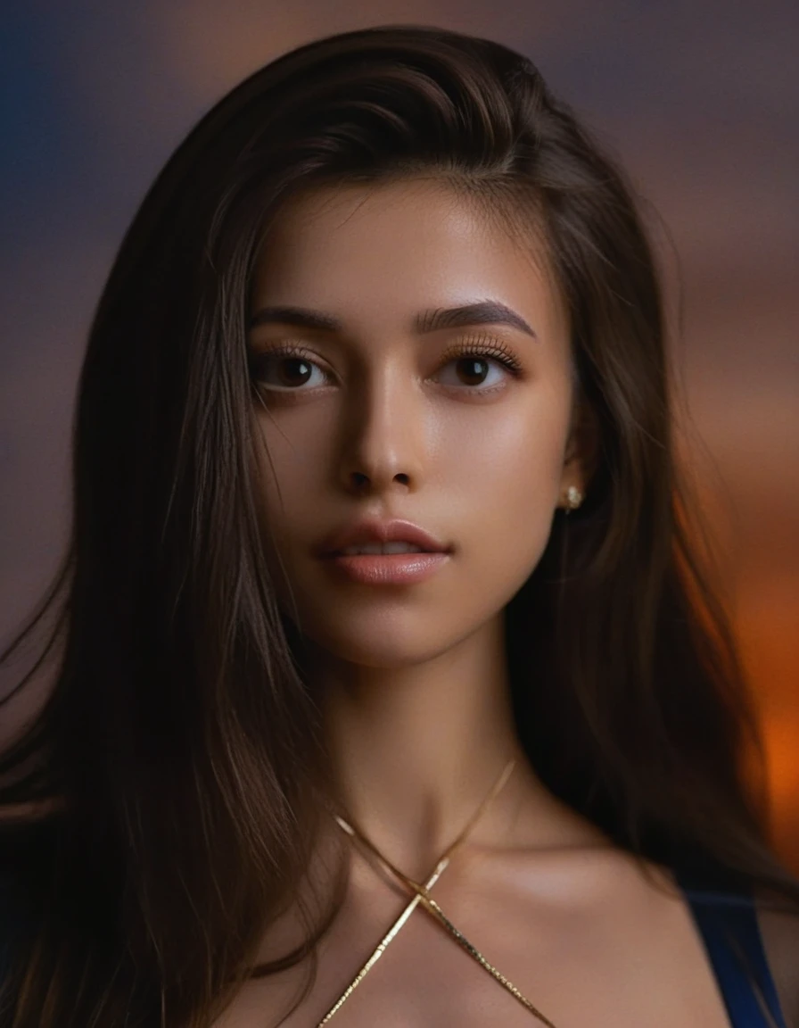 (masterpiece, top quality, best quality, official art, beautiful and aesthetic:1.2),Portrait of a beautiful crstrnmod,  1girl, beautiful, high detailed, dark lighting, serious face, looking the sky, sky, medium shot, nude, jewelry, masterpiece, best quality,