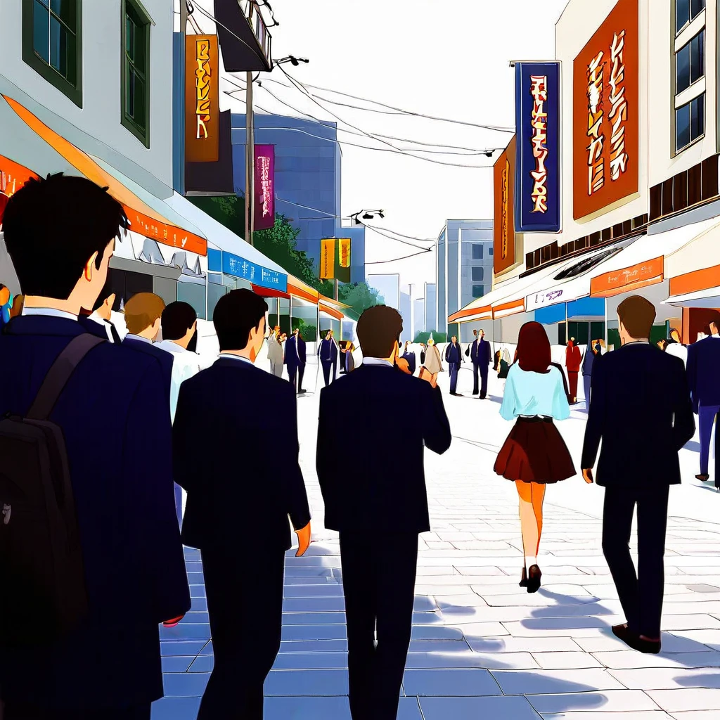 Anime style. 2 stock investors and businessmen (sadly:2) stood in front of a stock screen, all crying as tears streamed down their faces. On the screen, a chart continuously displayed the continuously (declining stock prices:3.8). Finally, the prices reached a certain point. 2 people, detailed background, hand gestures, electronic devices, stock market screens, charts, declining stock prices, dramatic movement, overlapping bodies, 404 text, shock, disbelief, despair, group dynamic, businessmen, investors, suit accessories, Wall Street, trading floor, dreams shattered, loss, finance, investment, sorrow, hopelessness, contrast, ups and downs, market volatility, human emotions, broken dreams, digital displays, economic collapse, figures in background, panic, global financial crisis, red grafics