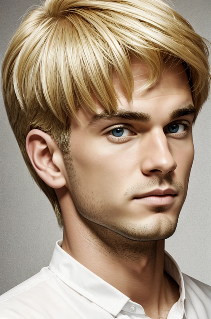 Blond boy as cartoon 