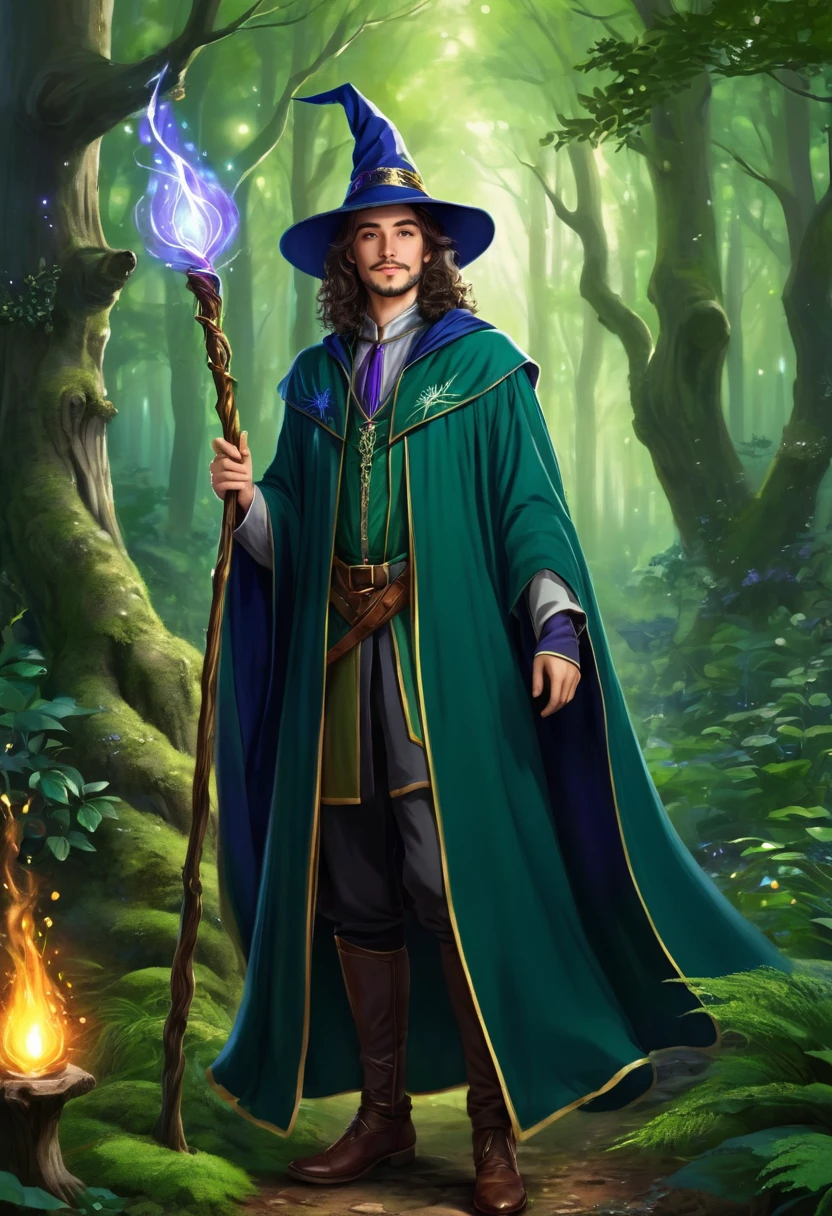 A handsome wizard in the forest