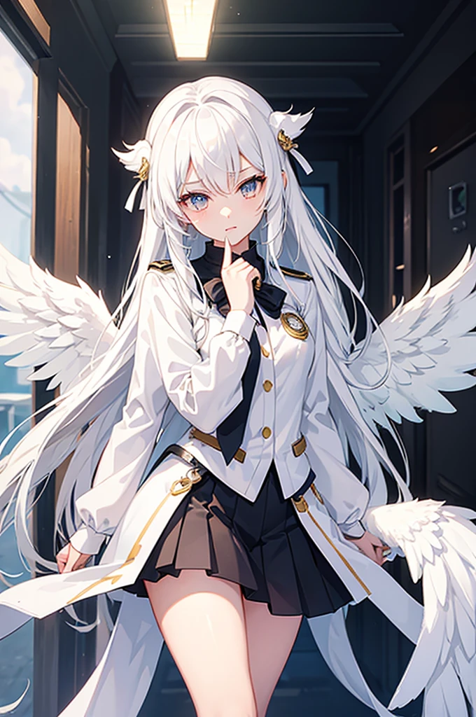 My hero academy screenshot of girl perfect body white hair white wings golden eyes famous singer