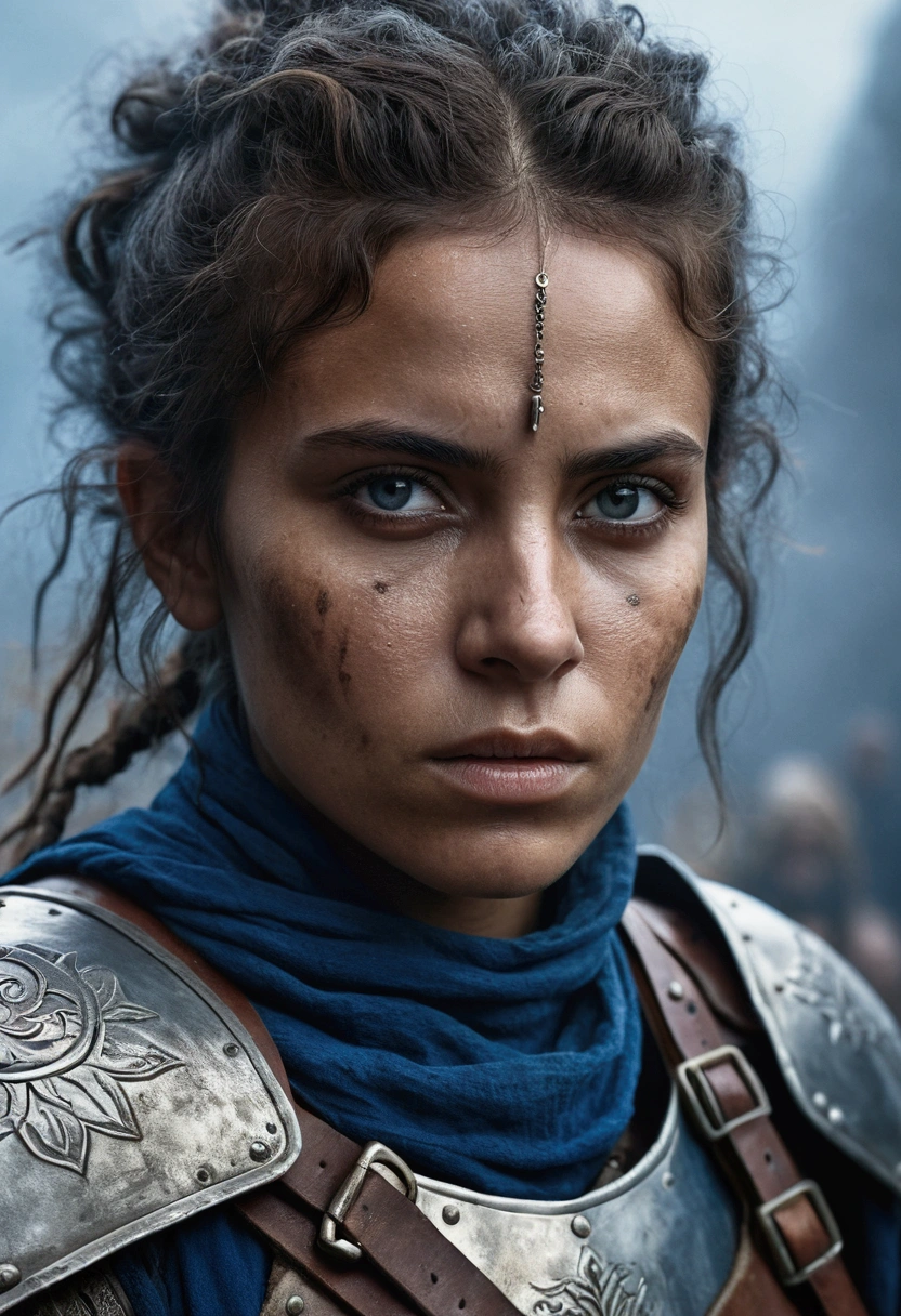 (best quality, hyperdetailed photography:1.2), beautiful lady, soft light, head and breast portrait, cover, (detailed beautiful face, detail skin texture, ultra-detailed body:1.1) ,((massive perfect breast)), ((snoopy breast:1.1)) dystopian warrior, strong body, red black hair, yellow eyes,, black golden armor,,