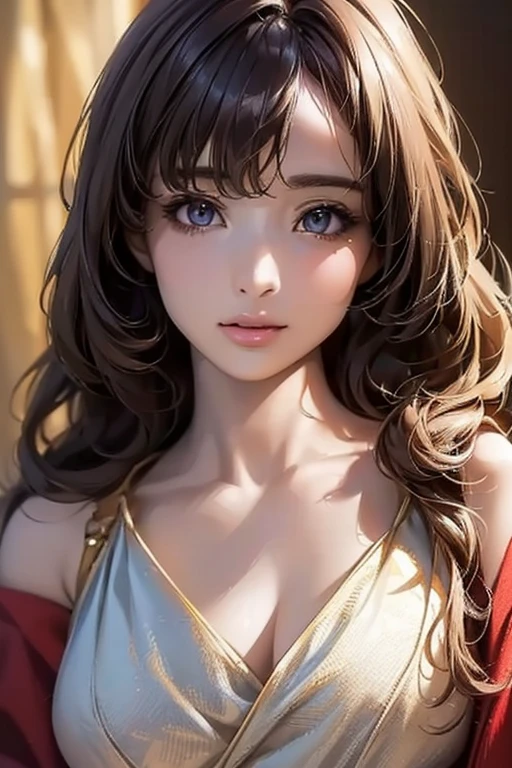 ((Highest quality)),(超High resolution),(Very detailed),(Detailed Description),((The best CG)),(masterpiece),Ultra-detailed art、(Highest quality、8k、32K、masterpiece)、(Realistic)、(Realistic:1.2)、(High resolution)、Very detailed、Very beautiful face and eyes、1 female、Tight waist、Delicate body、(Highest quality、Attention to detail、Rich skin detail)、(Highest quality、8k、Oil paints:1.2)、Very detailed、(Realistic、Realistic:1.37)、Bright colors、