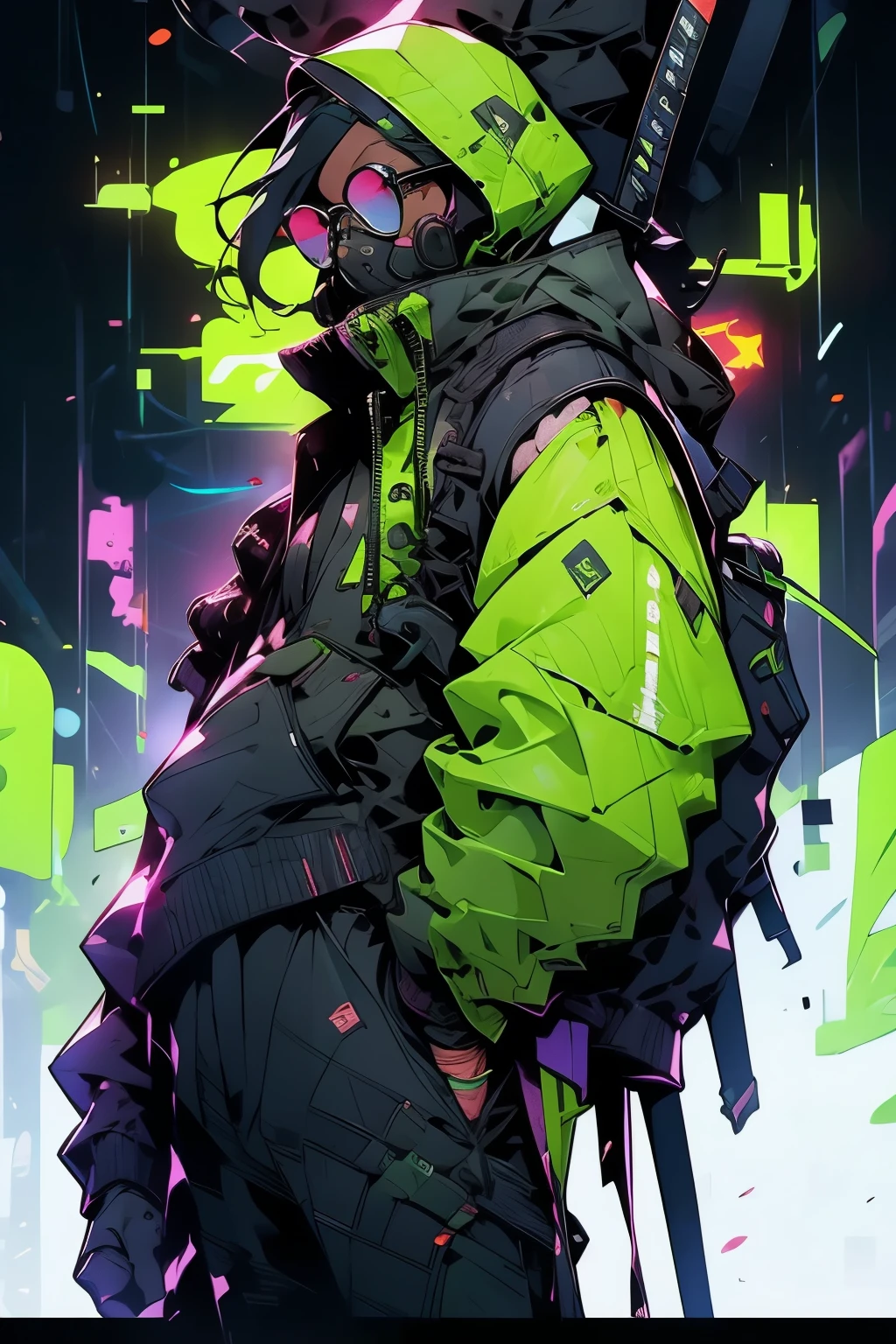 Make the glasses rounder and green in color