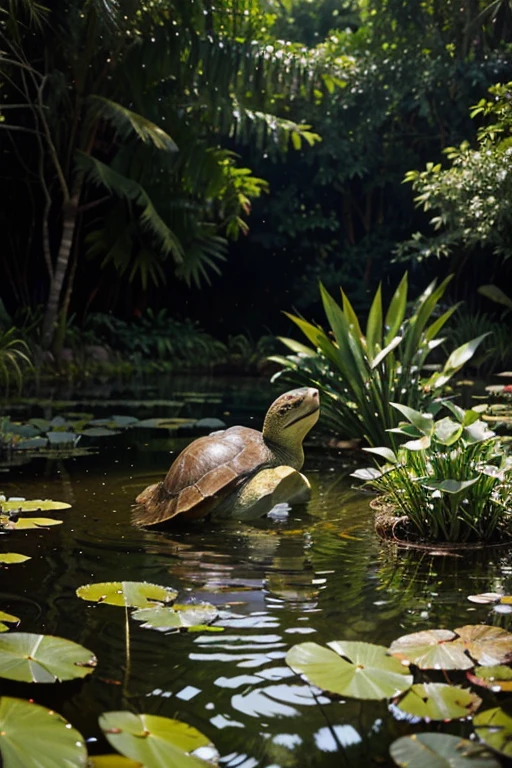 So, Tita the turtle approached the forest pond and immersed himself in the water. He discovered that he could move gracefully among aquatic plants and play with fish. He realized that his gift was swimming and he should not be compared to birds.