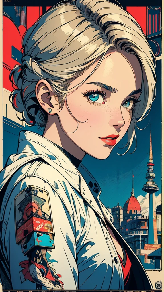 (((masterpiece, highest quality))),(((solo:1.2))),(((1girl:1.2))),32k wallpaper, very detailed, vintage science fiction,(((((retro vintage movie poster))))), (bauhaus),(((abstract))),(mid century modern),(((((portfolio))))),(((((Close-up))))),(((((bust up))))),((((more various angle)))),(((highlight))),Vast landscape,((((heterochromia)))),(((complete detailed face))),(((graffiti))),(((most complecated machine))),Colorful color scheme,Cleavage,70s,80s