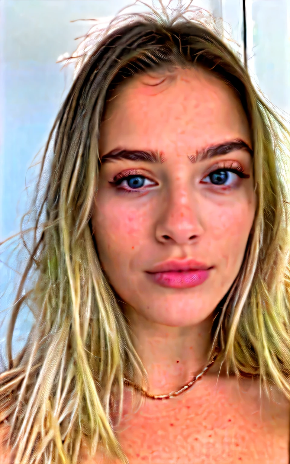 une belle femme de 23 ans, blonde, Fermer, La fille d&#39;à côté, vêtements amples, se maquiller, Lèvres, Lunettes, nuit, Les cheveux en désordre, grain de film, rétro, Support 160 couleurs, tourné sur ARRI ALEXA 65, mise au point nette sur le sujet, Fujifilm Xt-3