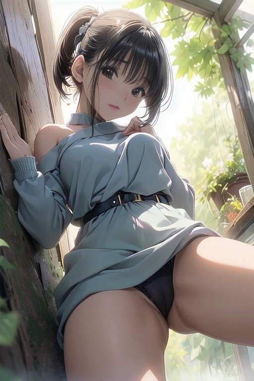 Famous Japanese actresses、Very beautiful face、(Fully naked body)、High-resolution images, Atmospheric perspective, 8k, Very detailed, Accurate, ponytail、Highest quality, Anime Background, 1 female, at last, (Ecstasy face), (Droopy eyes), (blush), ((Sleepy face)), ((( High-resolution images, ))), ((Strange pose)), ((Spread your legs)) 、 Swollen areola, ((Thin thighs, Thin legs)), ((Orgasm moment)), (Angle from below), Peeing under a tree,