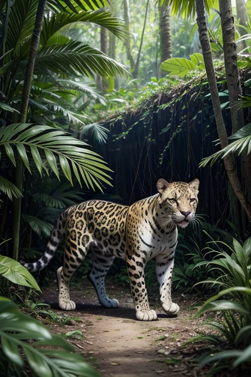 jaguar in a tropical forest