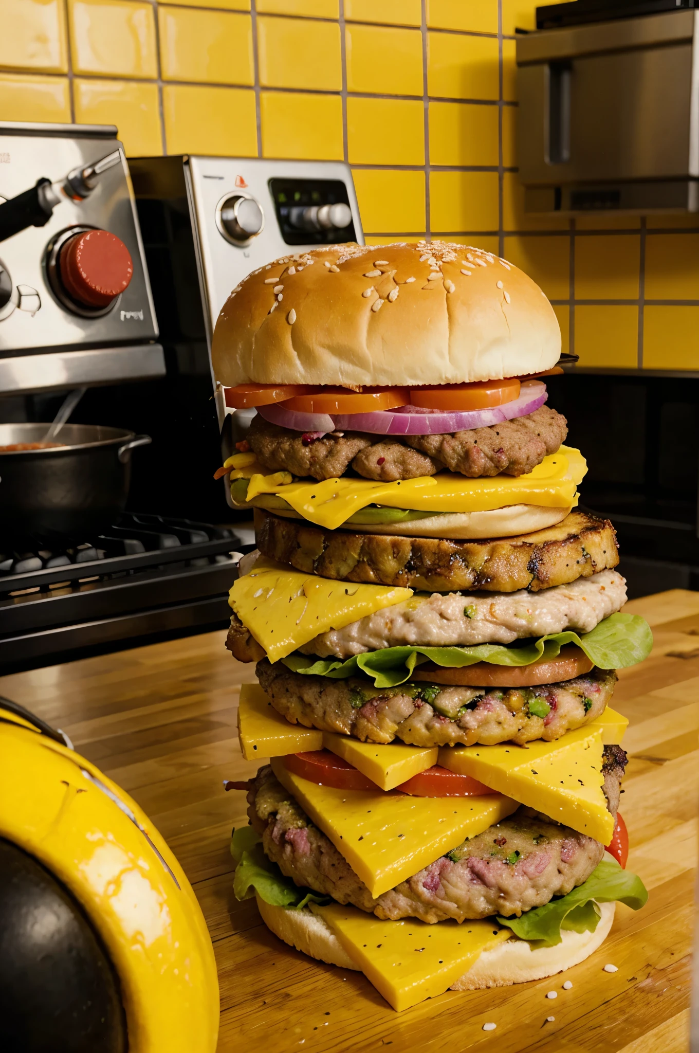 spongebob cooking hamburgers