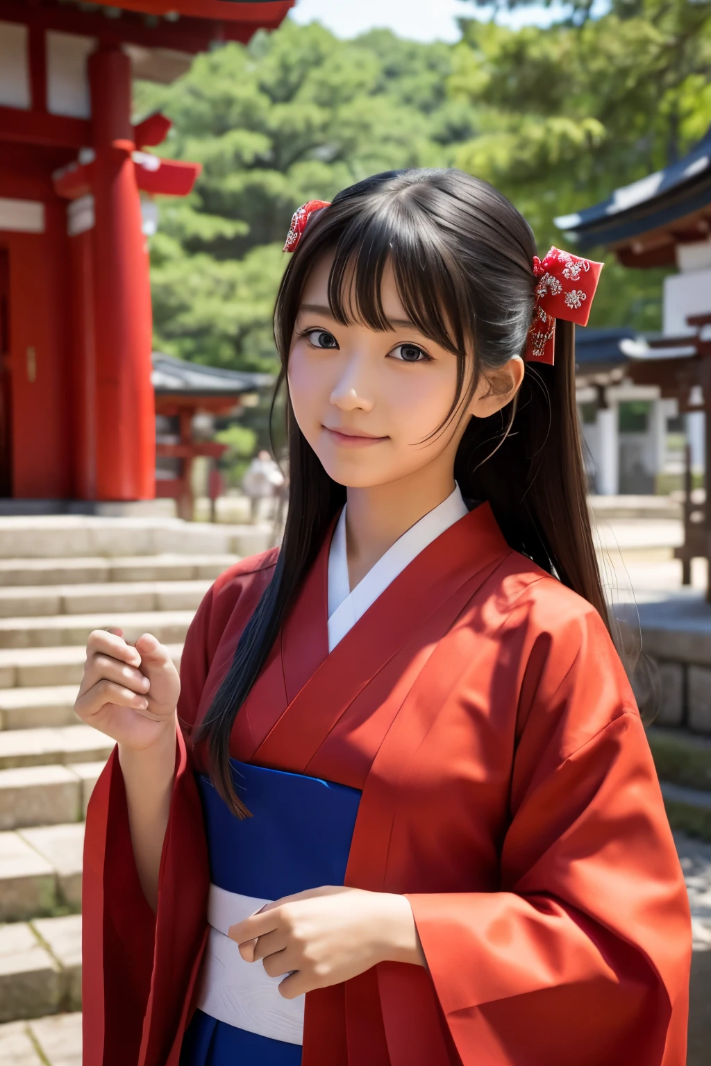 Beautiful female college student shrine maiden
