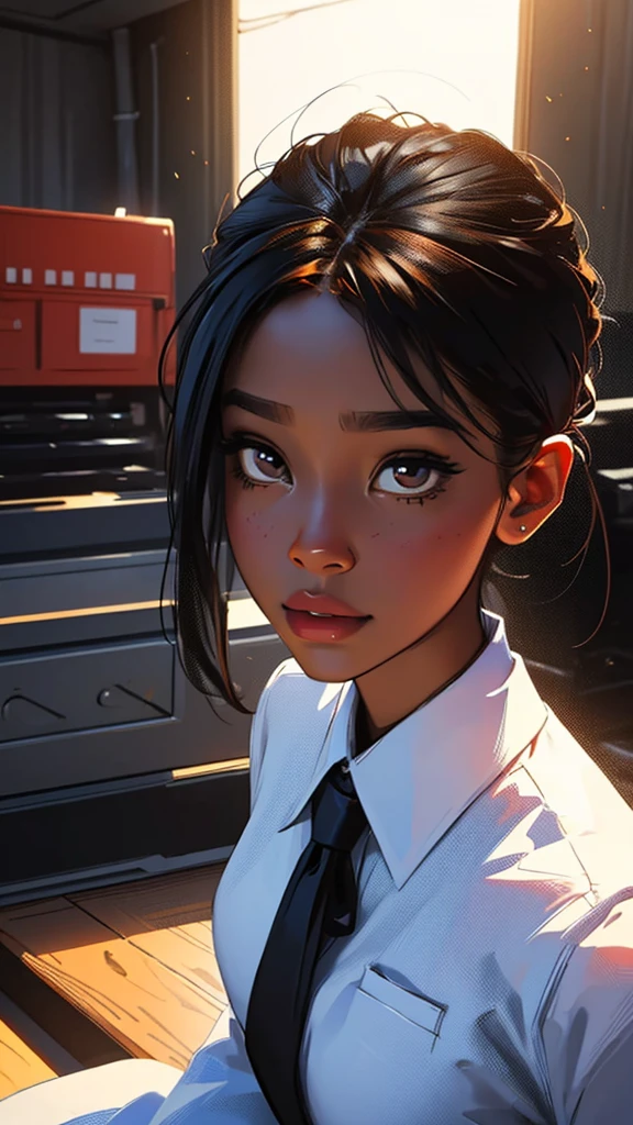 ((details));(highest quality); black girl with formal work clothes; ((devian art)); ((best digital art));((more realistic)); ((HQ filters))