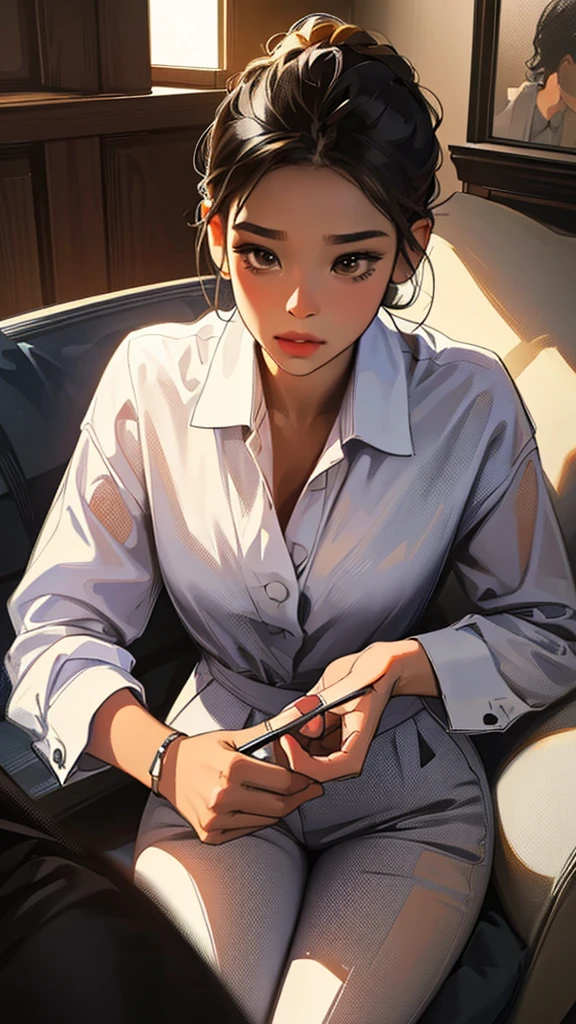 ((details));(highest quality); black girl with formal work clothes; ((devian art)); ((best digital art));((more realistic)); ((HQ filters))