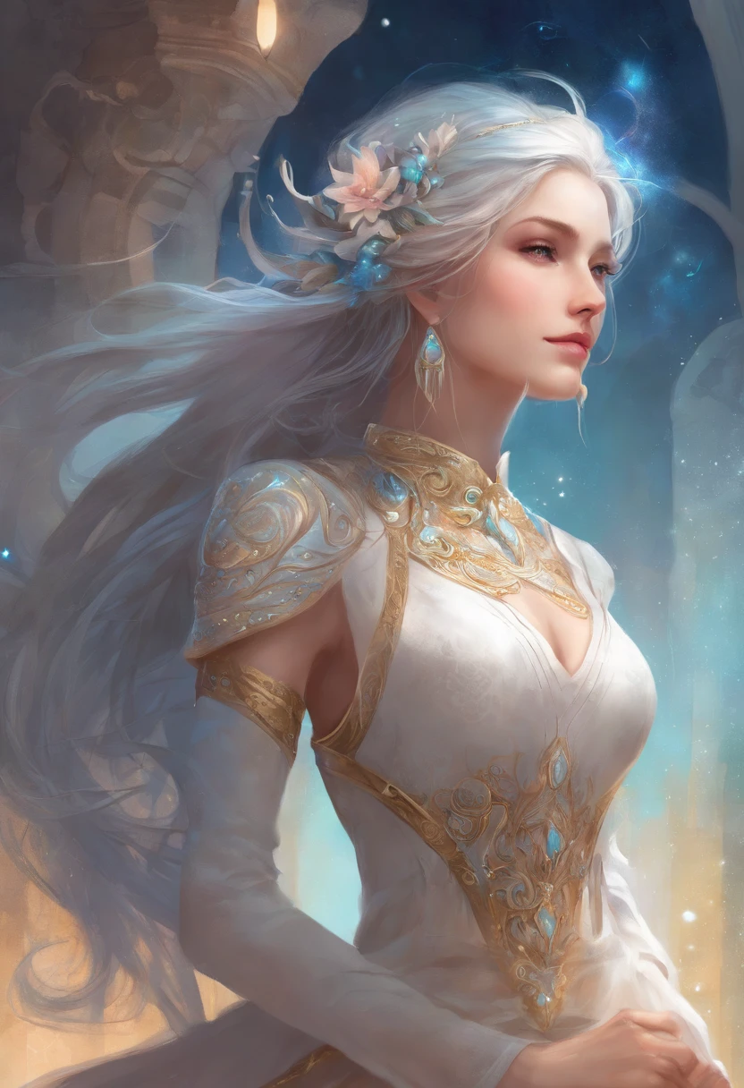 One girl, Ash grey hair color, Pointed Ears, blue eyes, Garment Lift, alone, hair ornaments, Hair Clip, Long Hair, Lift up your shirt, Braiding, View your viewers, lips, Lifted it himself, horse, Head to toe full body, belly button, Day,White shirt,
