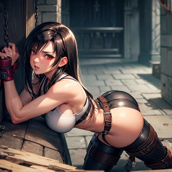 Tifa Lockhart　Shackled to the guillotine　Excessive amount of semen　Spanking