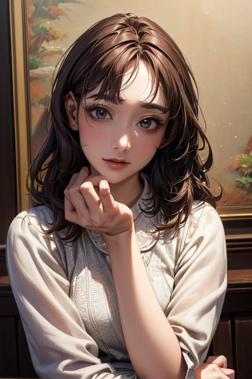 ((Highest quality)),(超High resolution),(Very detailed),(Detailed Description),((The best CG)),(masterpiece),Ultra-detailed art、(Highest quality、8k、32K、masterpiece)、(Realistic)、(Realistic:1.2)、(High resolution)、Very detailed、Very beautiful face and eyes、1 female、((:1.3))、Tight waist、Delicate body、(Highest quality、Attention to detail、Rich skin detail)、(Highest quality、8k、Oil paints:1.2)、Very detailed、(Realistic、Realistic:1.37)、Bright colors、