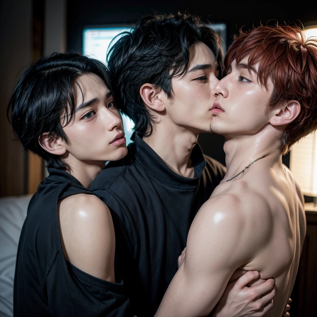 two anime boys kissing