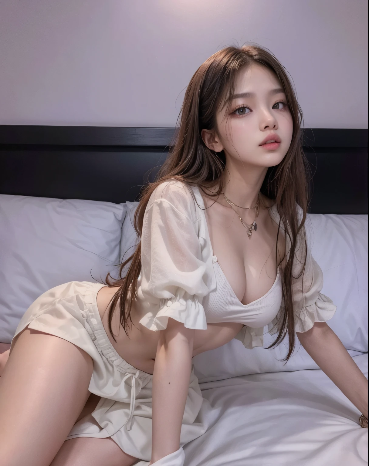 Jennie from blackpink black crop top, Dark brown hair