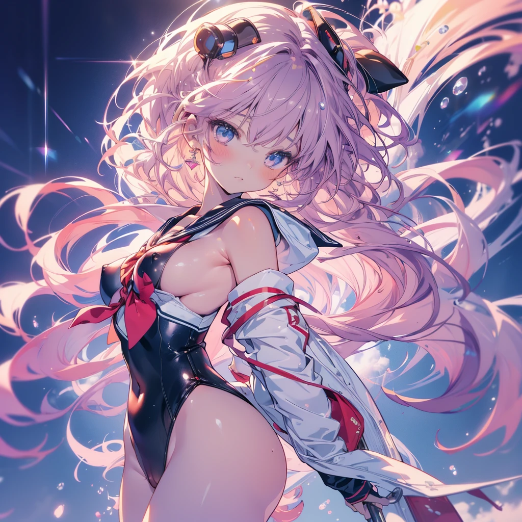 (Close-up shot, Highest quality, High resolution, 4K, Detailed lighting, Shaders, Browsing Caution), (Leotard-style sailor suit,Digging into the skin, In the high leg,Purge,NSFW:1.3), (Posing, blush:1.2), Realistic anime art style, Photorealistic Anime Girl Rendering, Smooth anime CG art, Anime realism style, Realistic art style, Realistic young anime girl, Amazing digital painting, Realistic anime 3D style, Beautiful anime portraits, Realistic anime art style, Close-up character portraits, Realistic 3D animation, Anime style portrait