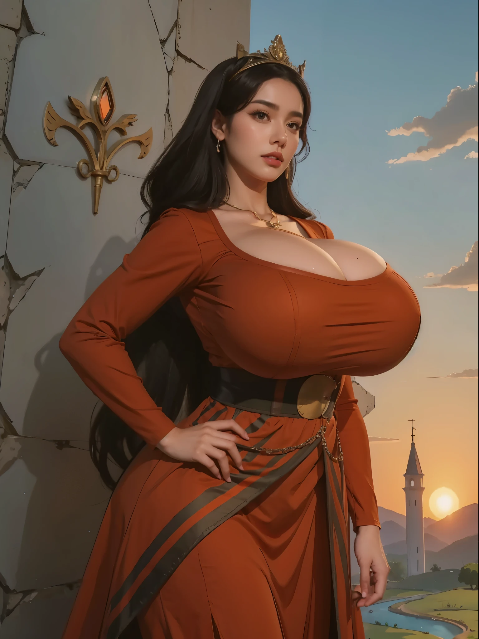 Big breast hijab realistic