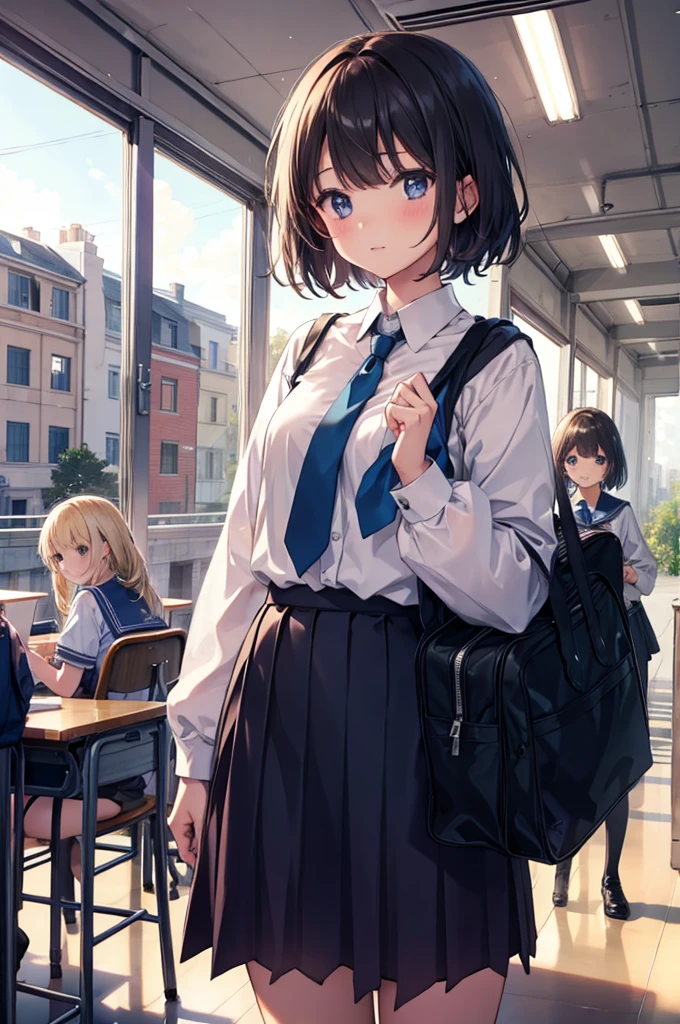 five girls, school, class