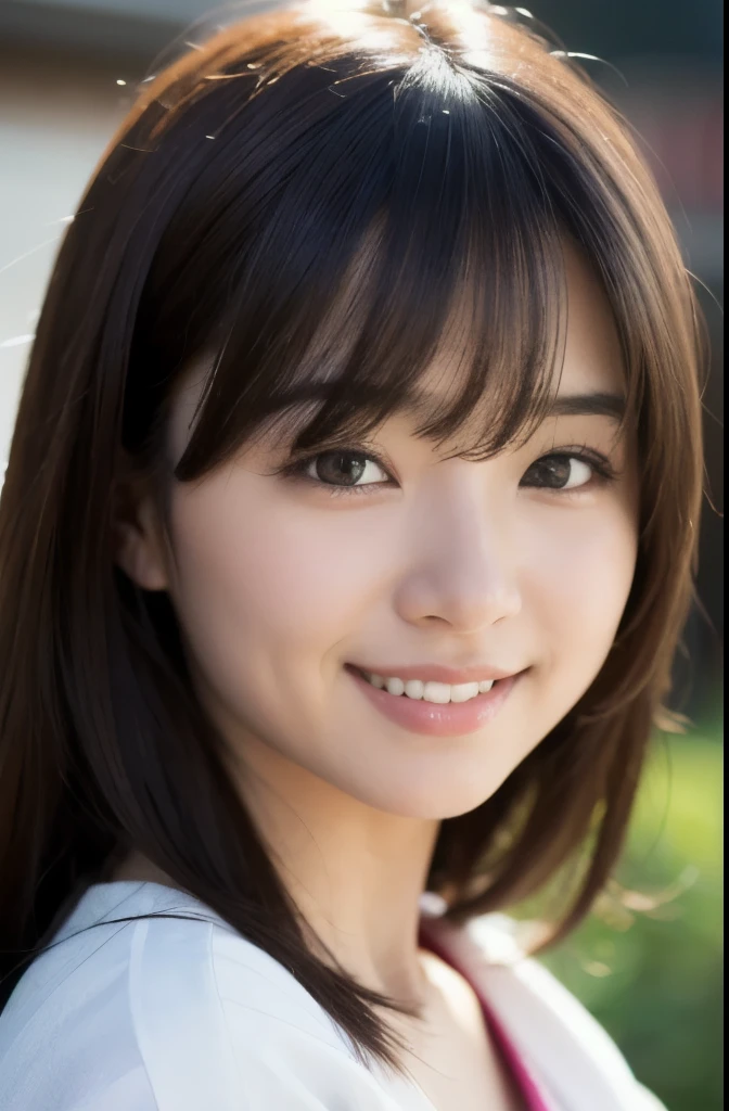 best quality, face focus, soft light, ultra high res, (photorealistic:1.4), RAW photo,(Shinozaki Ai), white skin, kawaii,
1 Japanese girl, solo, cute, smile, (pupil, lights in the eyes), detailed beautiful face, Medium-sized breasts,(high resolution detail of human skin texture),(long hair),(portrait), upper body, white traditional kimono,