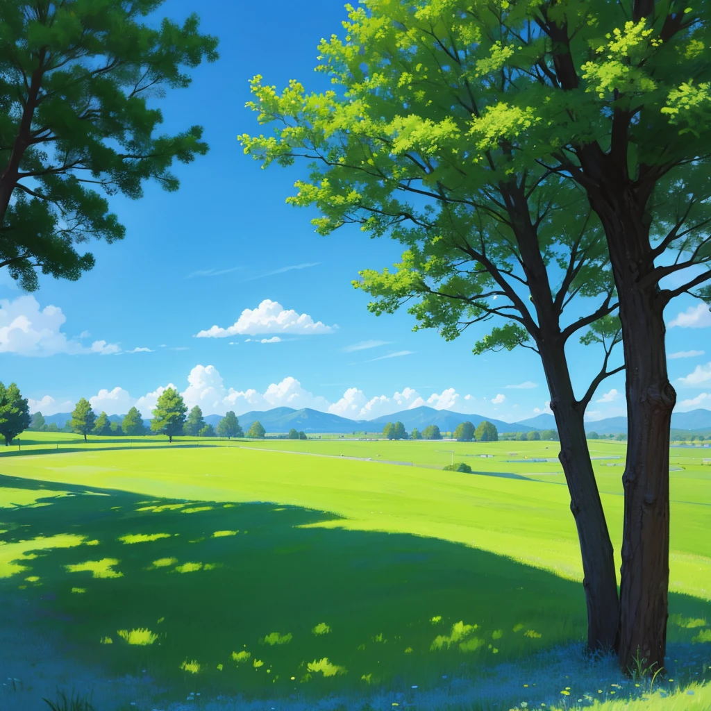 view, grass, trees, blue sky, ground