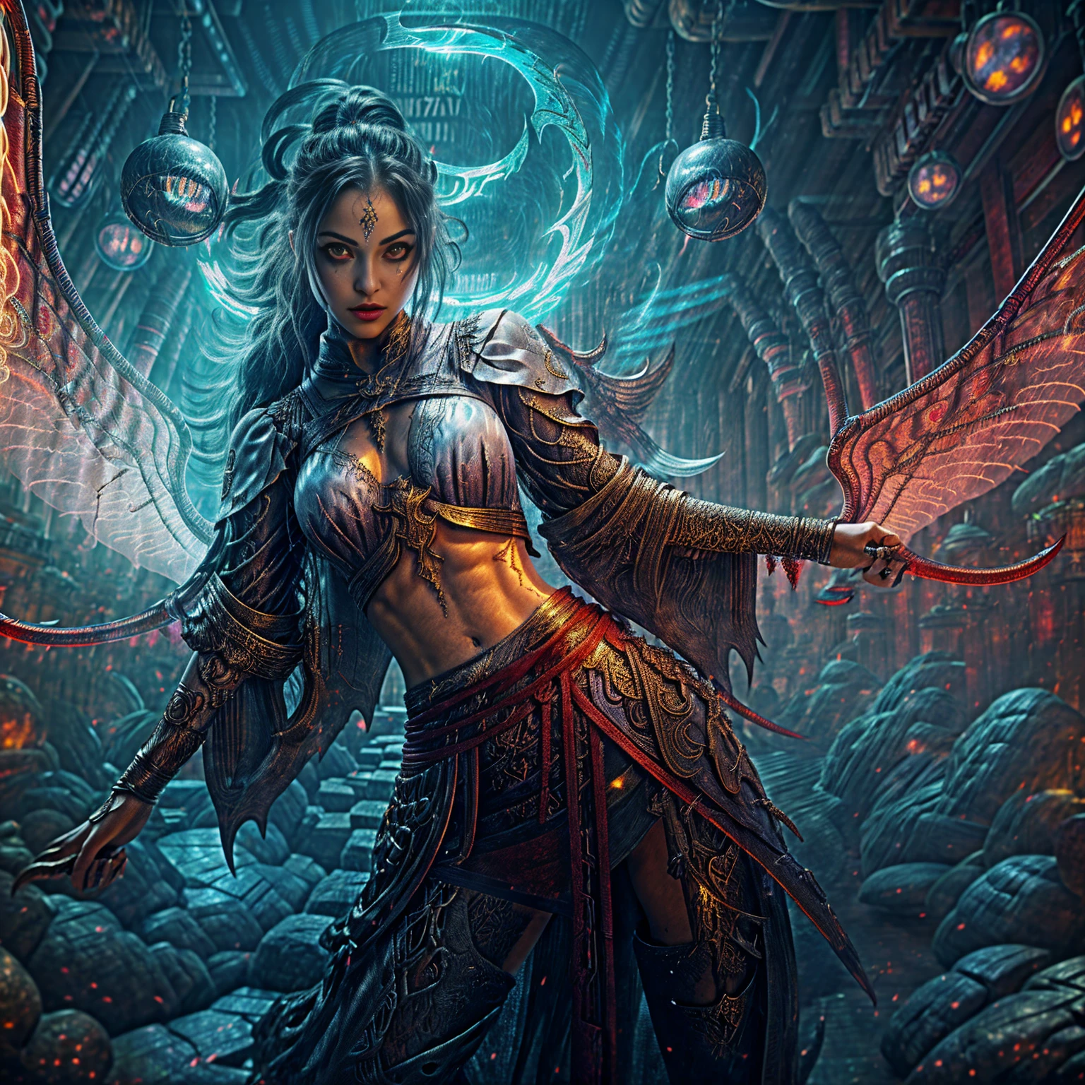 (The best illustrations)、realisitic、ultra-detailliert、The best lighting、Best Shadows、alluring succubus, ethereal beauty, perched on a cloud, (fantasy illustration:1.3), enchanting gaze, captivating pose, delicate wings, otherworldly charm, mystical sky, (Luis Royo:1.2), (Yoshitaka Amano:1.1), Dungeon and Dragon、caves、Dungeon、 A Necromancer、natta、Dark style、Succubus、Devil's Daughter、Bat Wings,(((Demon Hornlack-rimmed round glasses))))、(red eyes glowing:1.6)、beautiful countenance、Tindall Effect、(High Detail Skins:1.2) absurderes、Ponytail distortion、jewely、Beautiful expression、Toned waist、Wide buttocks、Tindall Effectmasuter piece、top-quality、Highest Standards、Top image quality、masutepiece、intricate detailes、High resolution、Depth Field、natural soft light、profetional lighting、Great smile、(High Detail Skin: 1.2)、photorealistic anime girl render、Strong highlights of the eyes、Perfect Anatomy、crotch open、Shy、Spreading your legs、Panties are visible、Skirt flipping、Body shiny with oilerectile nipple))、8K resolution、intricate clothing、Intricate details