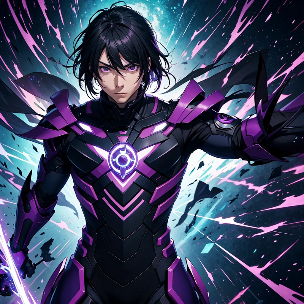 I want to see that the character from the Boku no Hiro movie, the villain called Nine, has his hero suit on.. In black and bright purple 